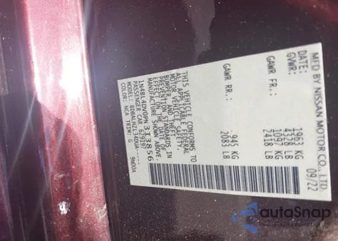 2023 Nissan Altima Sv Fwd z USA, uszkodzony, nr VIN 1N4BL4DV0PN313856